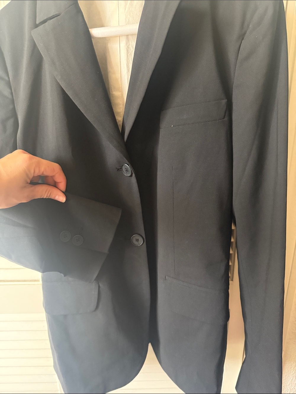Italy Made. Women's Black Two-Button Blazer Jacket